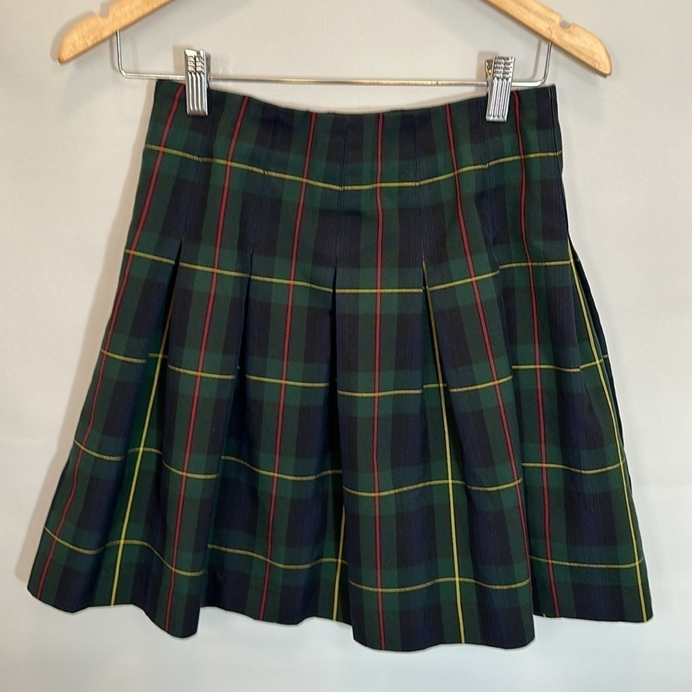 Plaid Striped Pleated Mini Skirt Uniform Preppy Size M Womens Juniors - Picture 4 of 4